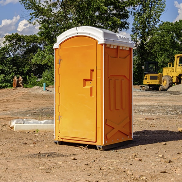 how often are the portable restrooms cleaned and serviced during a rental period in Cleveland